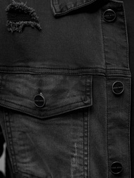 Jachetă de blugi bărbați neagră OZONEE NB/MJ506NZ