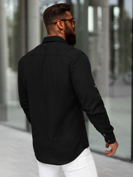 Cămașă bărbați neagră OZONEE O/V144