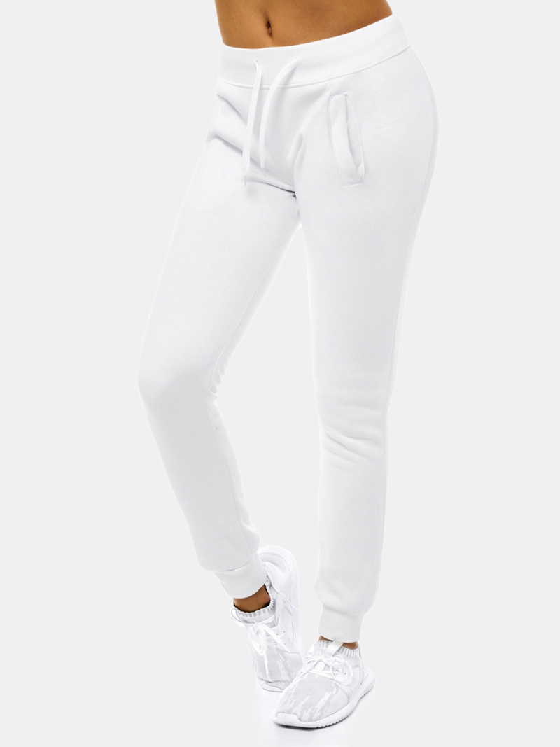 Pantaloni de training femei albi OZONEE JS/CK01