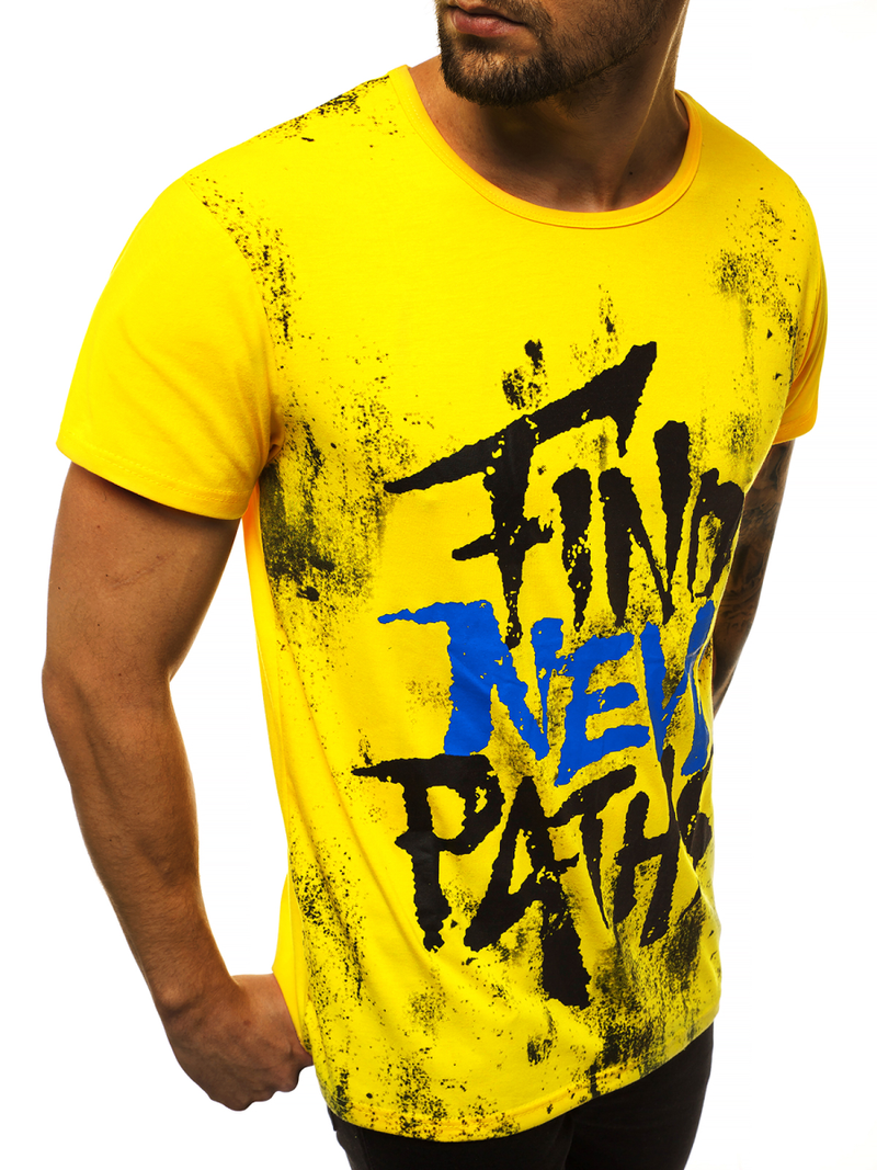 Tricou bărbați galben OZONEE JS/KS2013