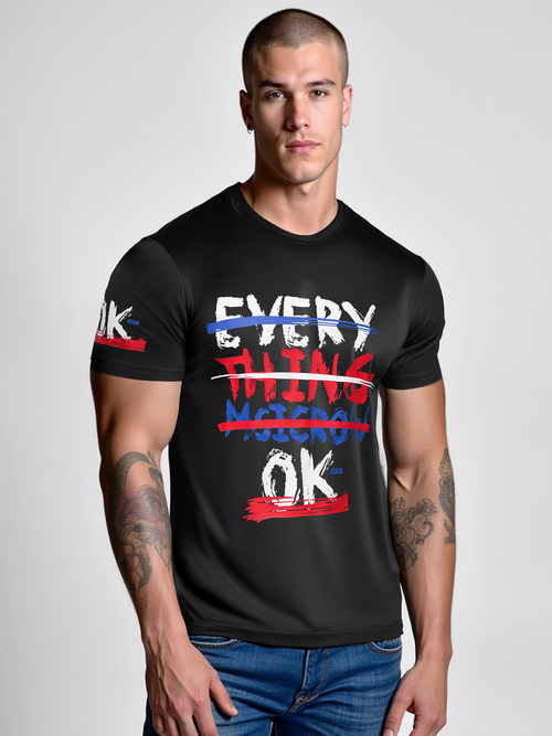 Tricou bărbați negru OZONEE O/8T1266/3Z