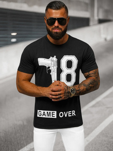Tricou bărbați negru OZONEE O/T123/3Z