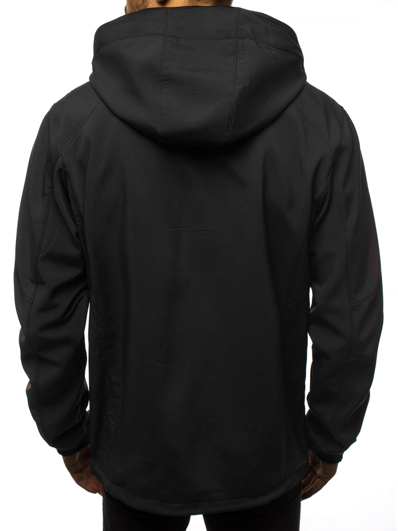 Jachetă bărbați SOFTSHELL negru-galben OZONEE GE/12266