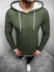 Hanorac bărbați cu glugă verde închis OZONEE O/1252Z