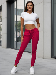 Pantaloni de training femei roșu-închis OZONEE JS/CK01/59Z