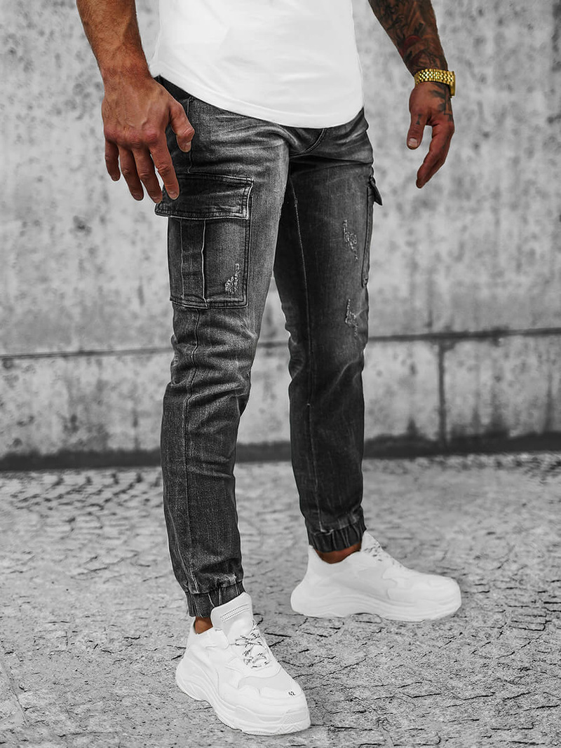 Pantaloni jogger bărbați negri OZONEE NB/MP0130N