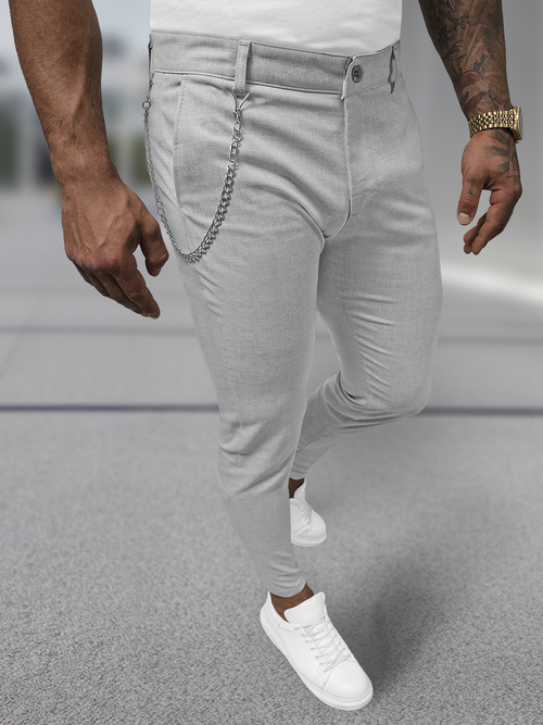 Pantaloni chino bărbaţi gri OZONEE DJ/3300
