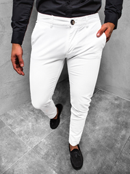 Pantaloni chino bărbați albi OZONEE JB/JP1146/2