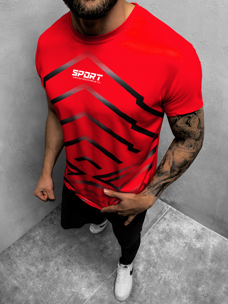 Tricou bărbați roșu OZONEE JS/KS2063Z