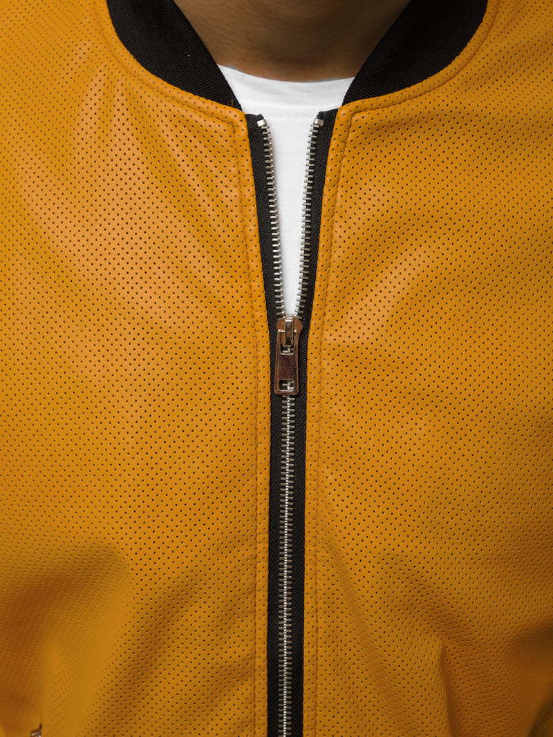 Geacă de piele bărbați camel OZONEE N/6125