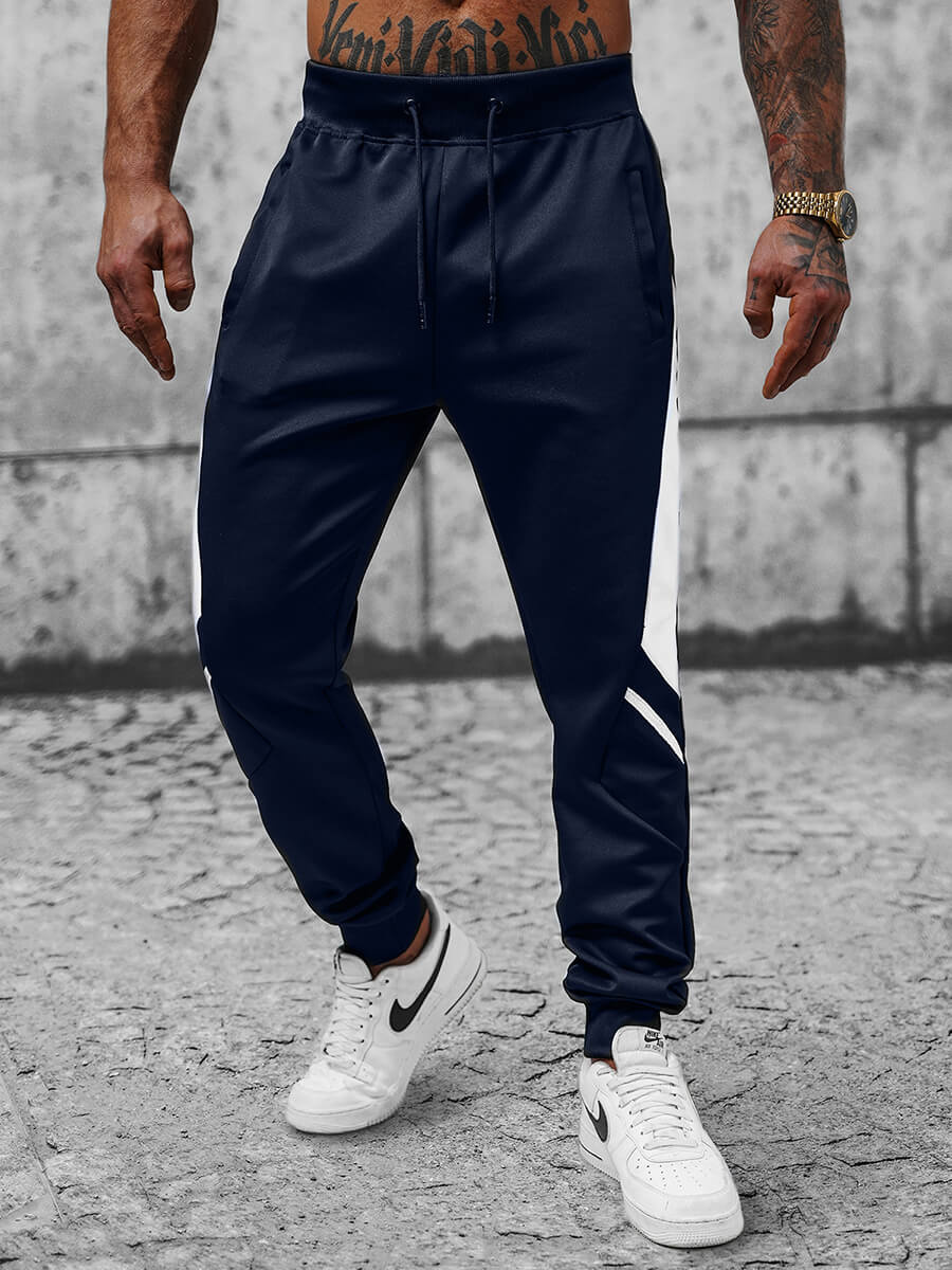 Pantaloni de trening bărbaţi albastru marin OZONEE JS/8K182