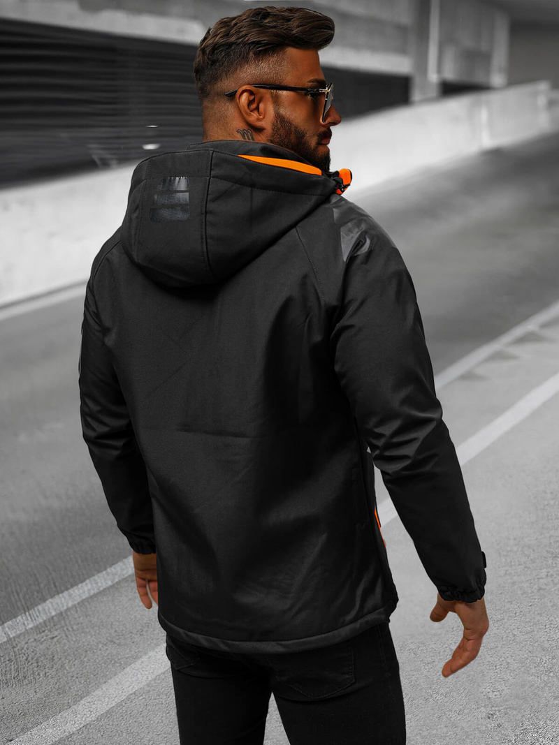 Jachetă softshell bărbați negru-portocaliu OZONEE JS/HH025/1AZ