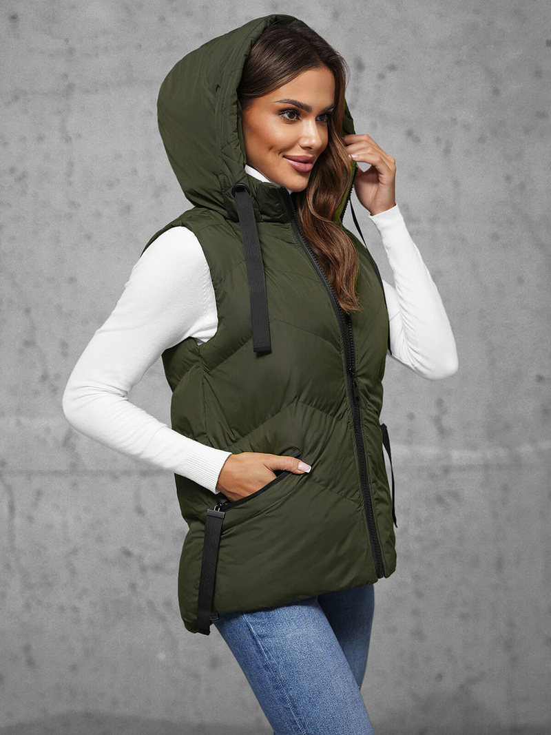 Vestă femei verde închis OZONEE JS/5M3176/136