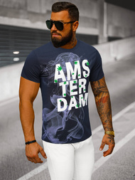 Tricou bărbați albastru marin OZONEE O/T128/25