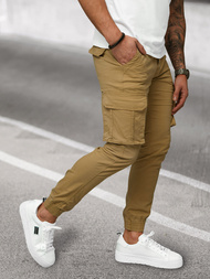 Pantaloni chino jogger pentru bărbați bej OZONEE NB/MP0202KZ