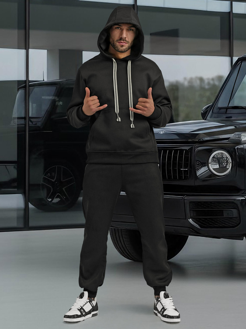 Compleu sport bărbaţi negru OZONEE O/3C582AB