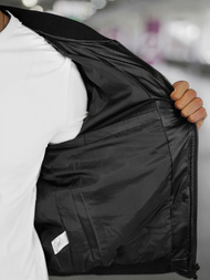 Geacă de piele bărbați neagră OZONEE O/11Z8099Z