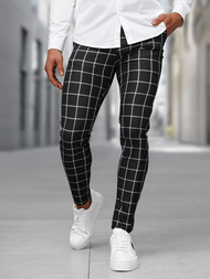 Pantaloni chino bărbaţi negri OZONEE DJ/5522Z