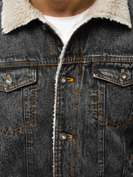 Jachetă de blugi bărbați antracit OZONEE JB/JP1109Z