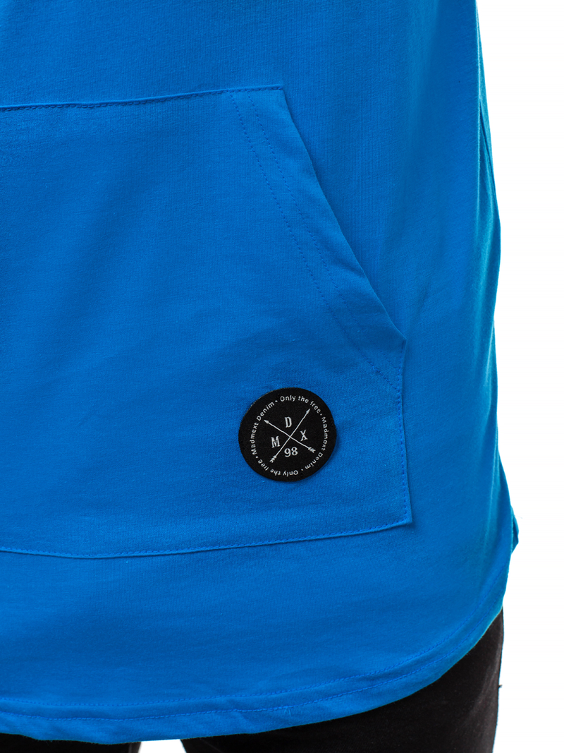 Tricou cu glugă bărbați albastru OZONEE MAD/2882Z