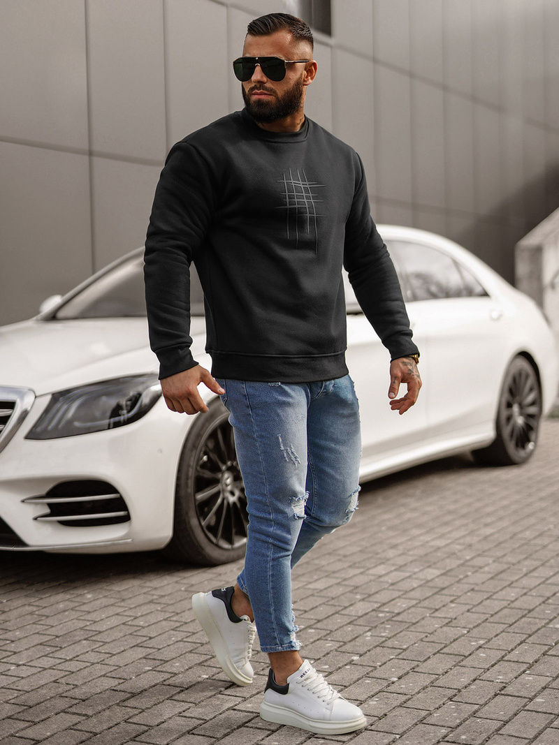 Hanorac bărbați negru OZONEE JS/8B1361/3