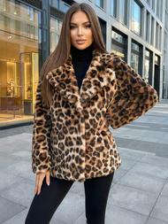 Geacă de femei bej și maro OZONEE JS/61M8500/158Z