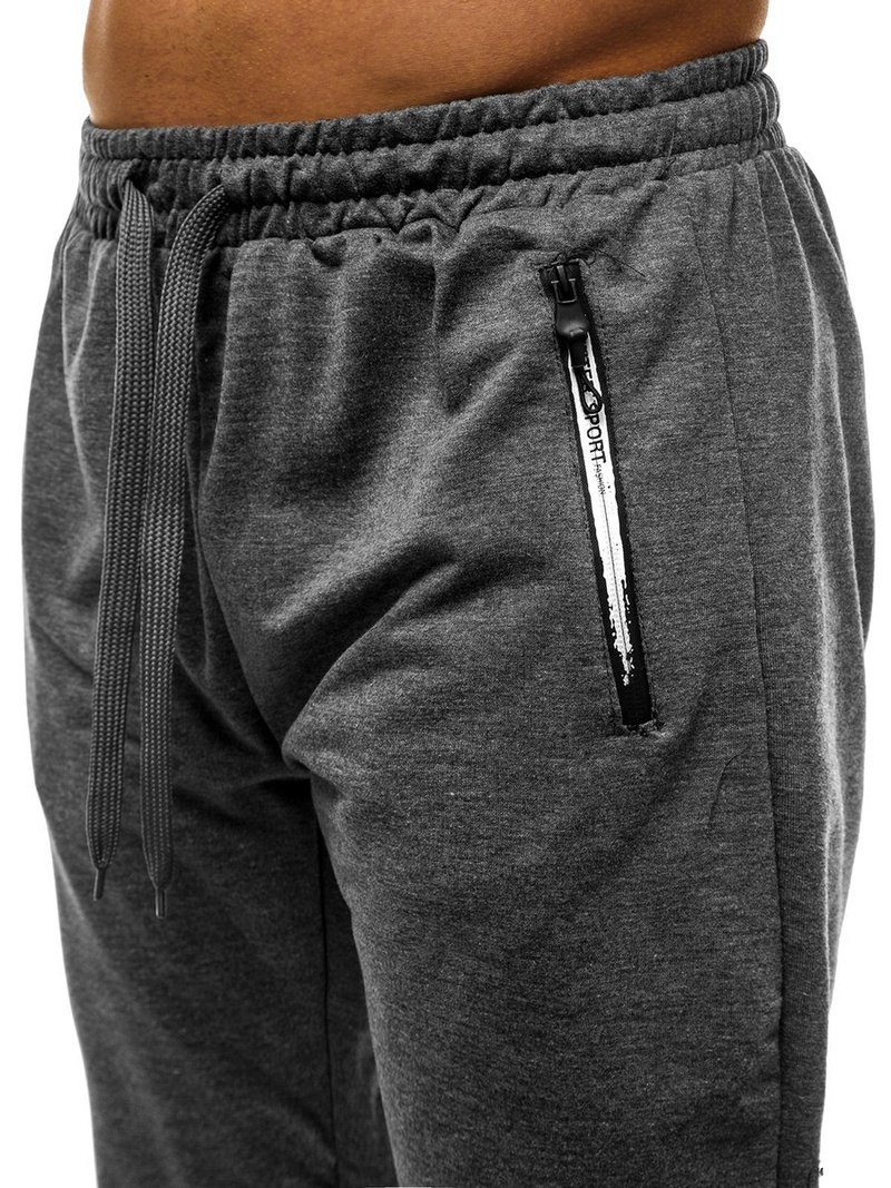 Pantaloni de trening bărbaţi gri închis JS/XW003S