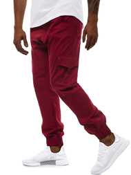 Pantaloni jogger bărbați bordo OZONEE A/404