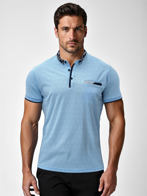 Tricou polo bărbați albastră OZONEE O/QQ923