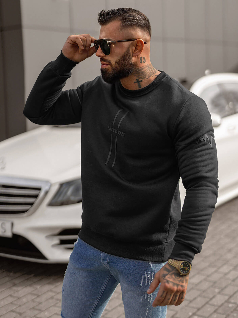 Hanorac bărbați negru OZONEE JS/8B1358/3