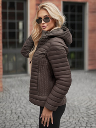 Jachetă de femei gri-maroniu OZONEE JS/11Z8228Z