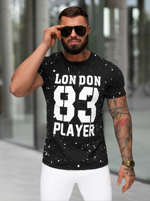 Tricou bărbați negri OZONEE JS/8B1388/3