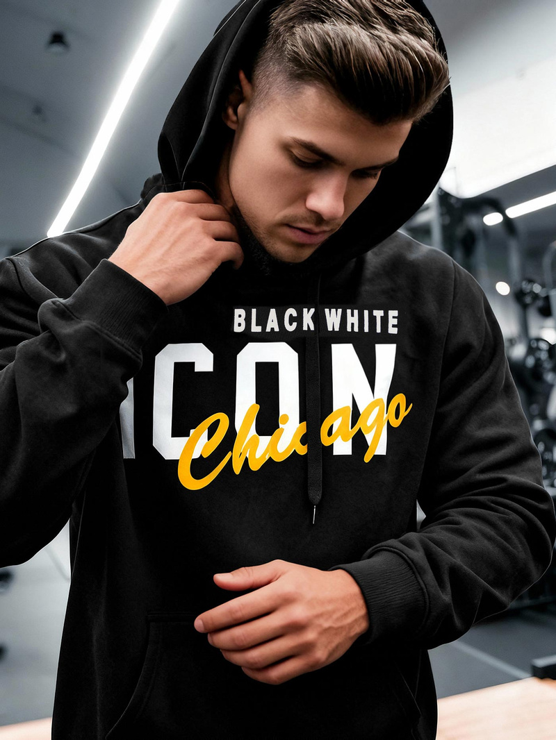 Hanorac bărbați negru OZONEE JS/8B1736/3