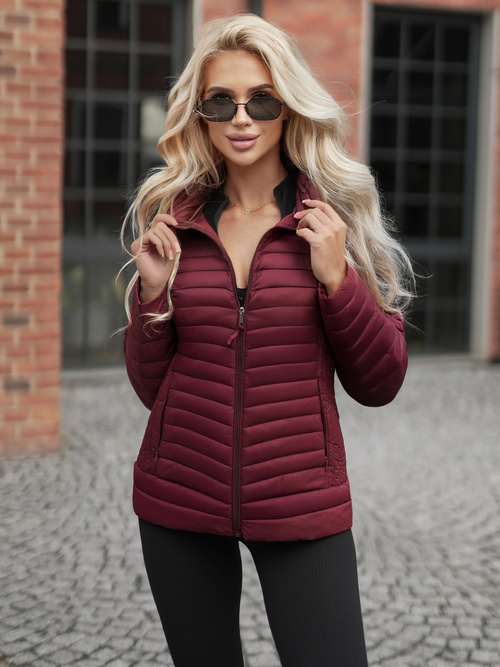 Jachetă de femei bordo OZONEE JS/11Z8228Z