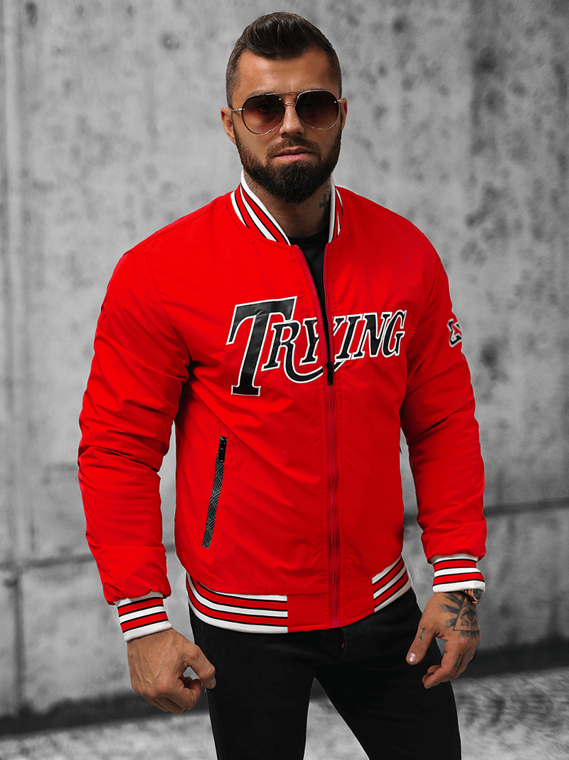 Jachetă de primăvară bărbați roșie OZONEE JS/84M3013/270