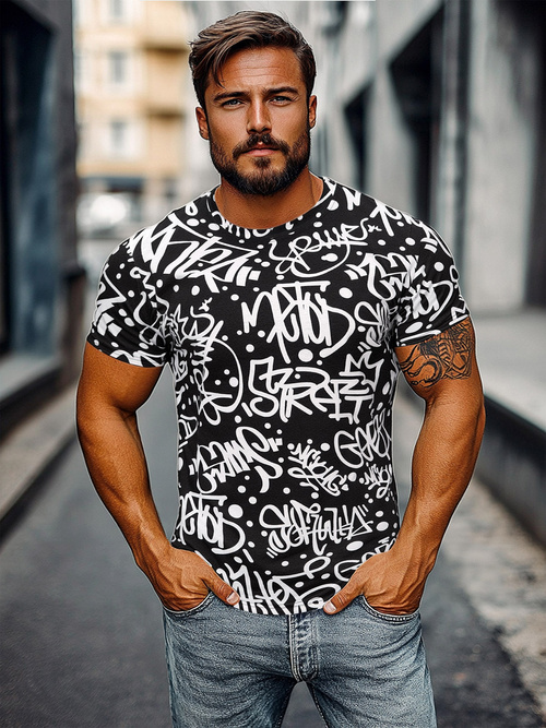 Tricou bărbați negri OZONEE JS/8T1216/3Z