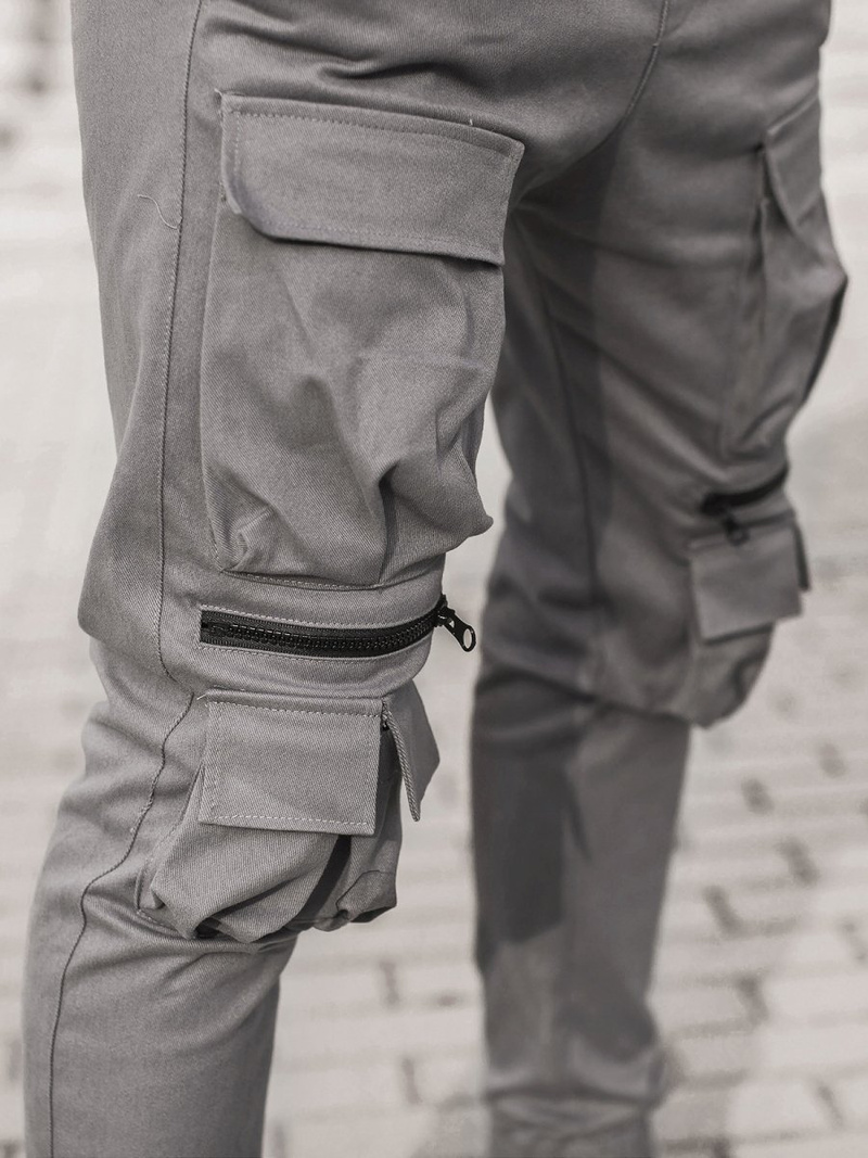 Pantaloni chino jogger pentru bărbați gri OZONEE G/2787