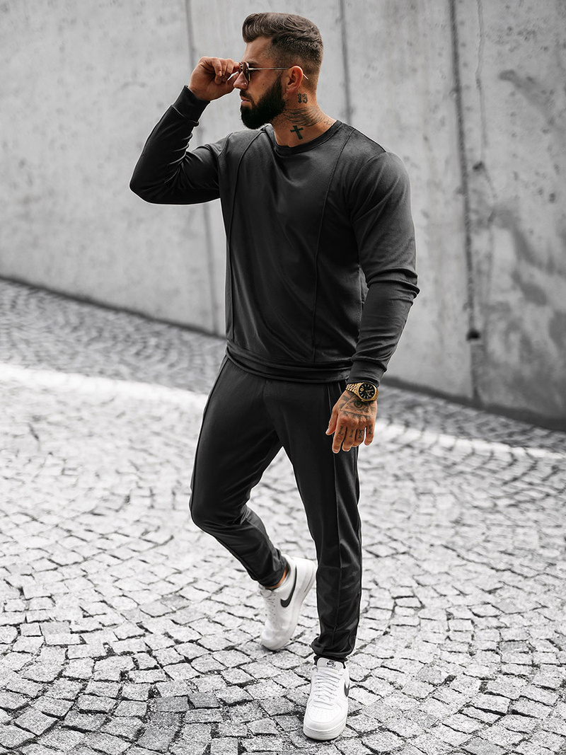 Trening catifea bărbați negru OZONEE O/12129