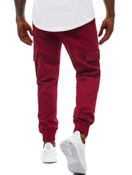 Pantaloni jogger bărbați bordo OZONEE A/404