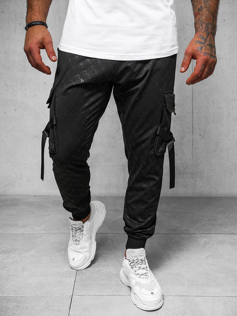 Pantaloni de trening bărbaţi negri OZONEE O/PS6021