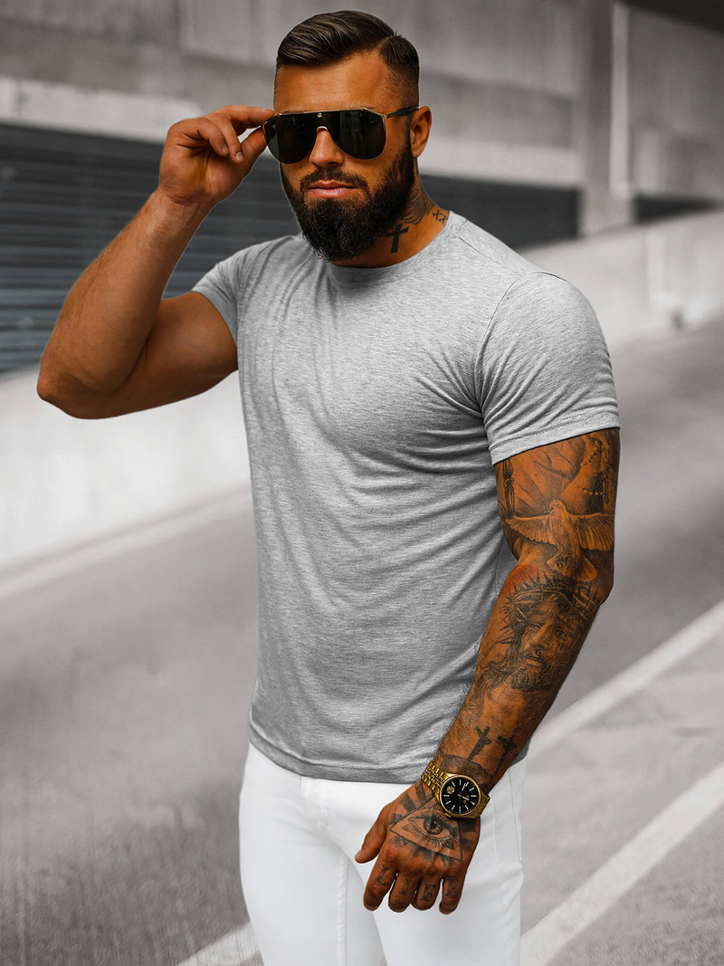 Tricou bărbați gri OZONEE JS/712005Z