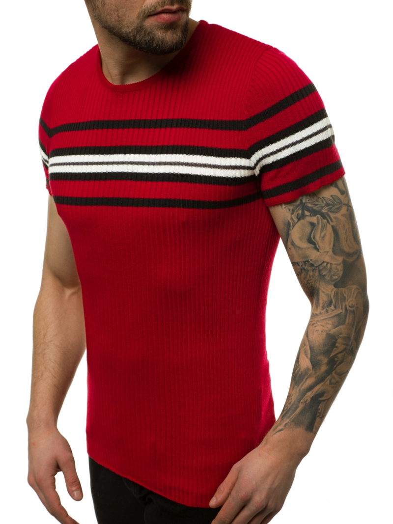 Pulover bărbați albastru bordo OZONEE L/2296