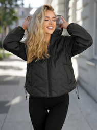 Geacă de femei neagră-bej OZONEE JS/16M9315/392B