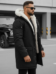 Geacă de iarnă parka bărbați neagră OZONEE JS/5M120/392Z