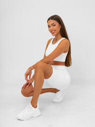 Colanți scurți de damă albi OZONEE JS/17K583/1