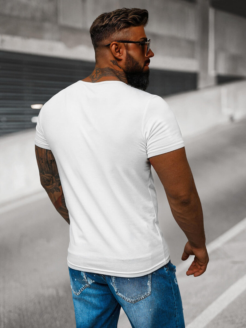 Tricou bărbați alb OZONEE JS/712007Z