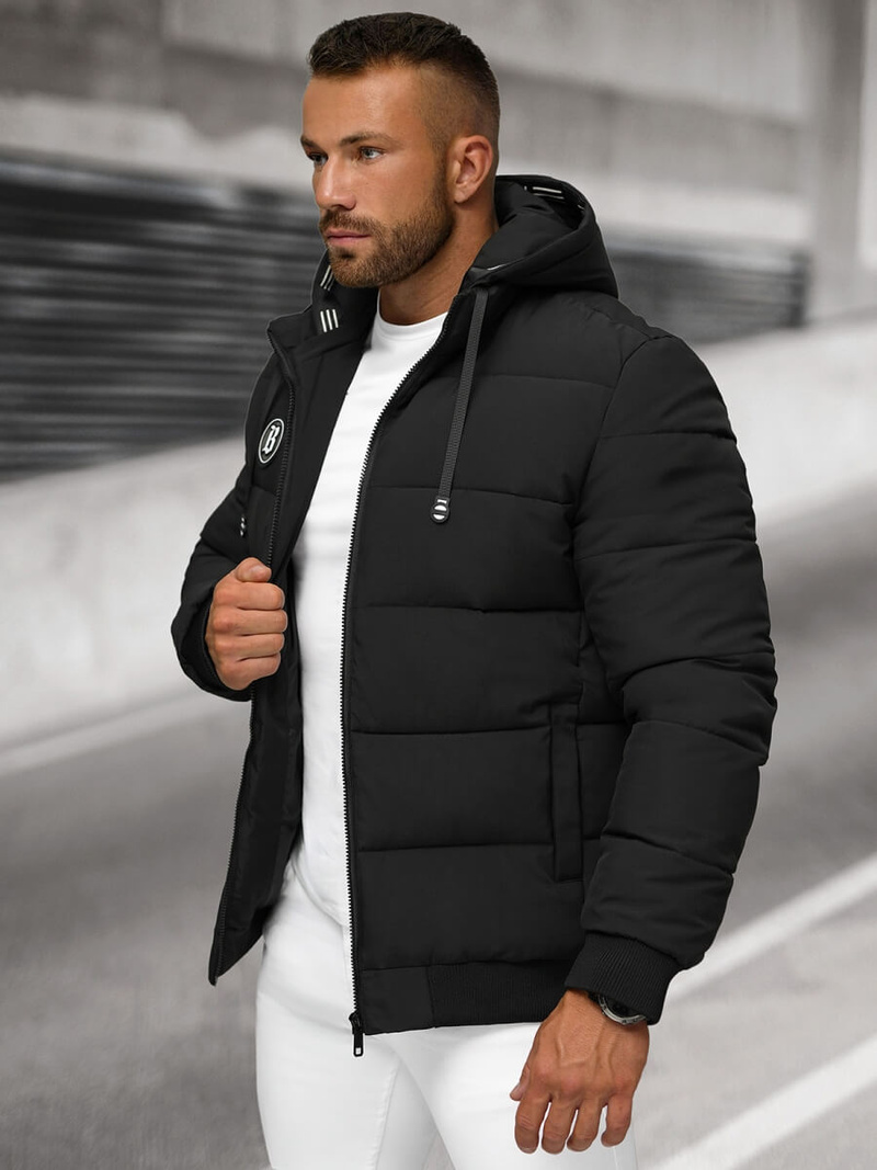 Geacă de iarnă parka bărbați neagră OZONEE JS/31M5026/392