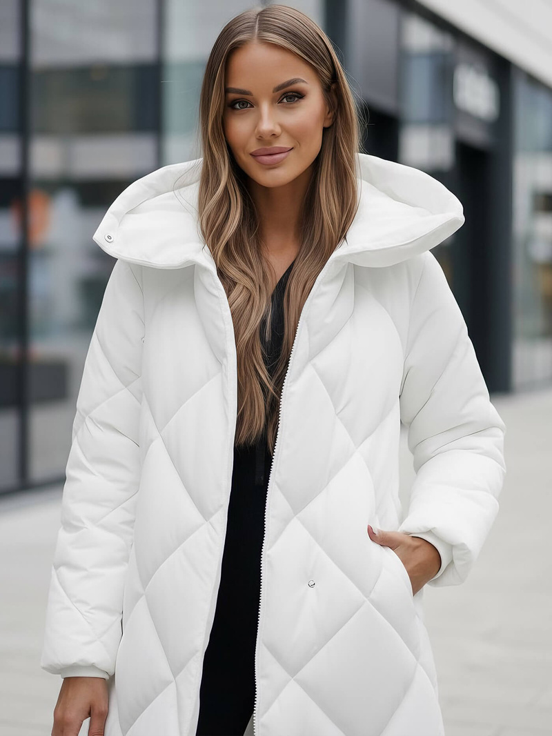 Geacă de femei alb OZONEE JS/5M3173/281Z