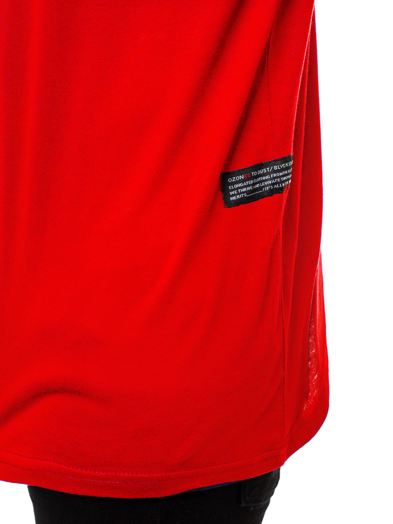 Tricou cu mânecă lungă roșu OZONEE O/1292Z