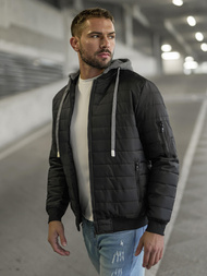 Jachetă bărbați neagră OZONEE JS/8M985/392Z